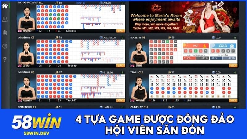4 tựa game được đông đảo hội viên săn đón