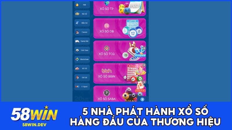 5 nhà phát hành xổ số hàng đầu của thương hiệu