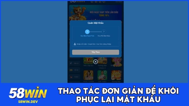 Thao tác đơn giản để khôi phục lại mật khẩu