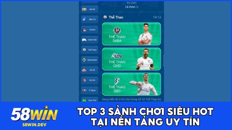 Top 3 sảnh chơi siêu hot tại nền tảng uy tín